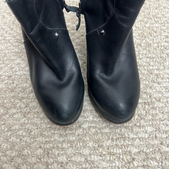 Sam Edelman Womens DALTON Booties Size 8 Black Leather Buckle Strap Wedge Heel - Picture 9 of 11